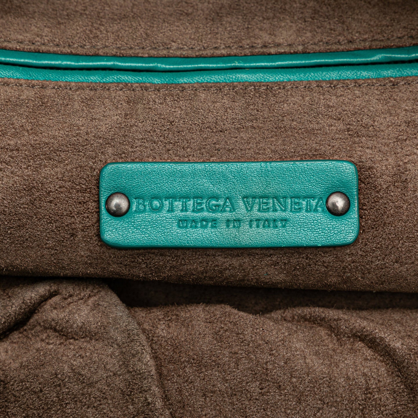 Blue Bottega Veneta Nappa Intrecciato Cube Shoulder Bag