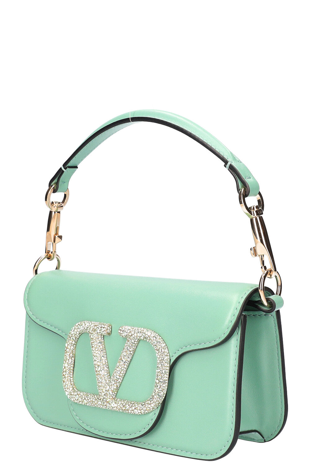 VALENTINO Small Loco Shoulder Bag with Jewel Logo Morning Dew