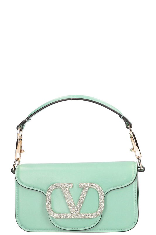VALENTINO Small Loco Shoulder Bag with Jewel Logo Morning Dew