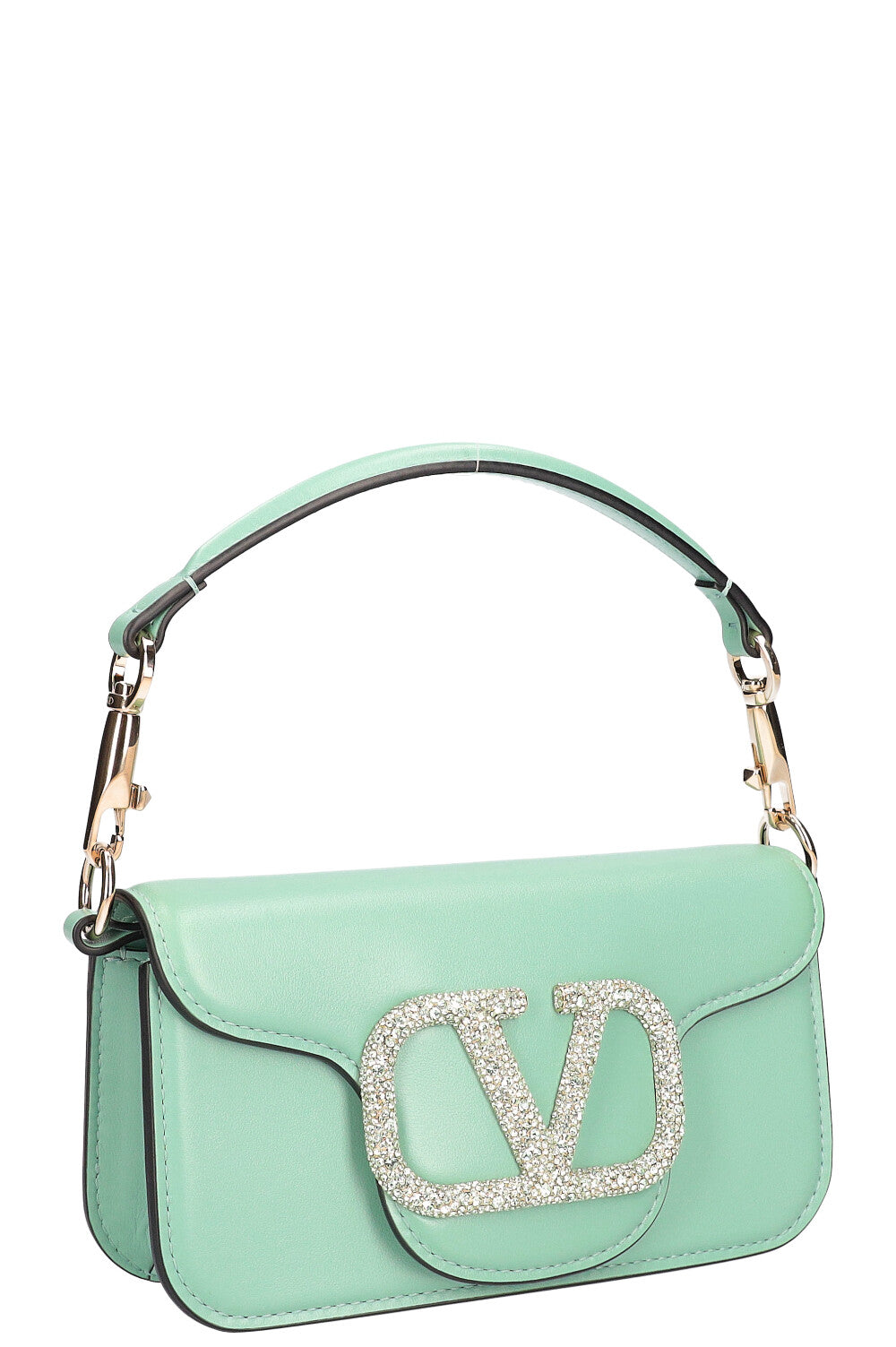 VALENTINO Small Loco Shoulder Bag with Jewel Logo Morning Dew