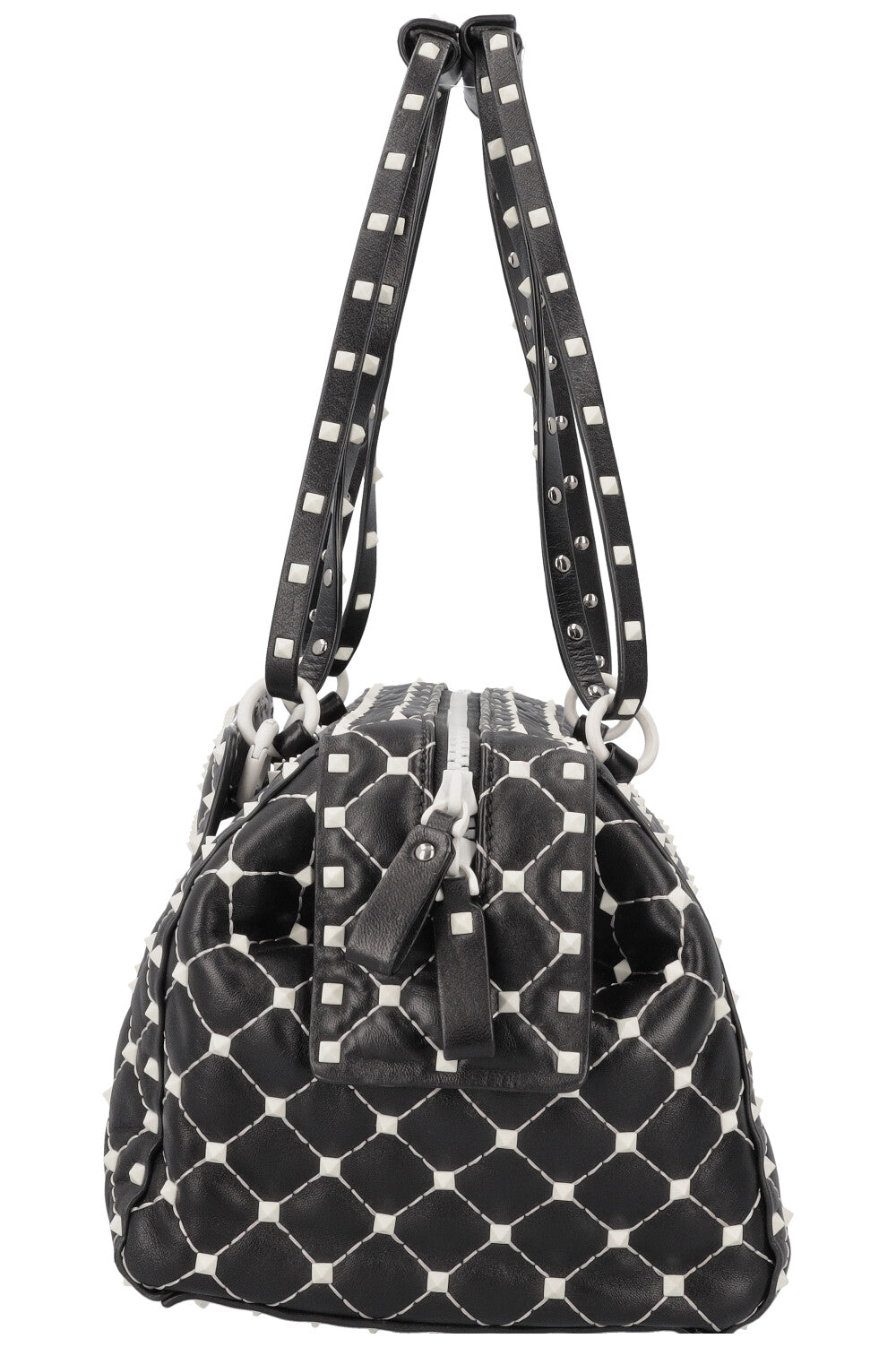 VALENTINO Rockstud Duffle Bag Black White