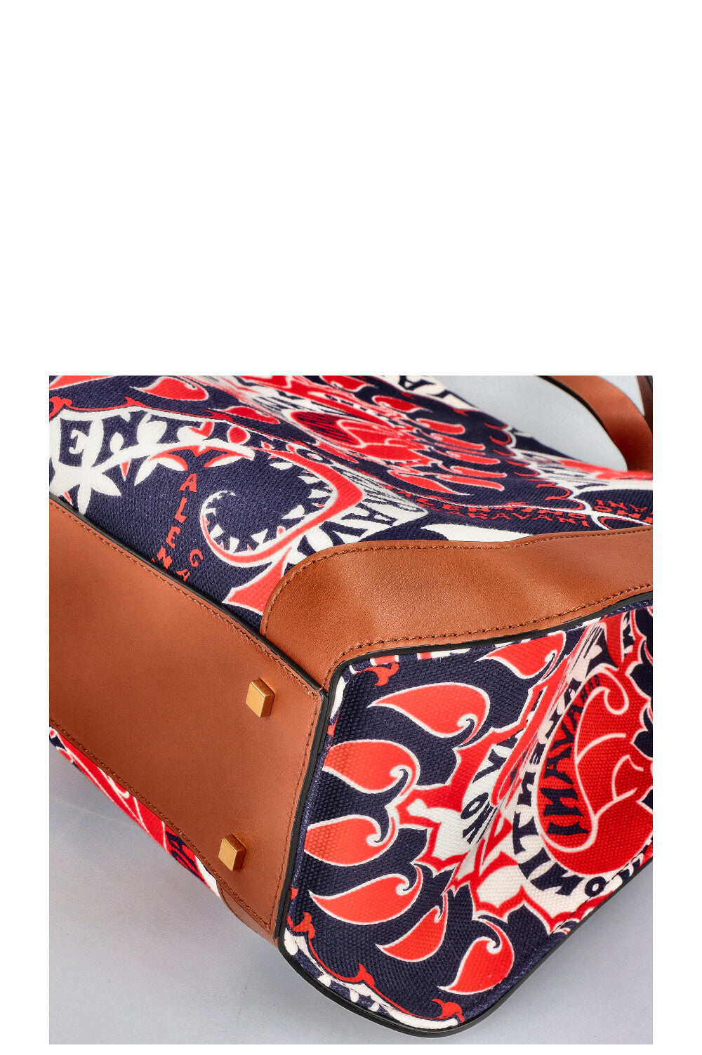 VALENTINO V Logo Tote Bag Bandana Print Canvas