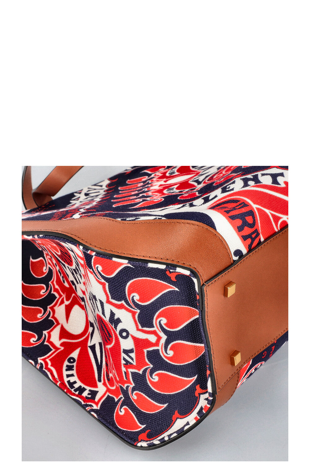 VALENTINO V Logo Tote Bag Bandana Print Canvas