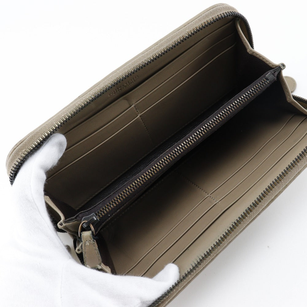 Bottega Veneta Intrecciato Zip Wallet Beige