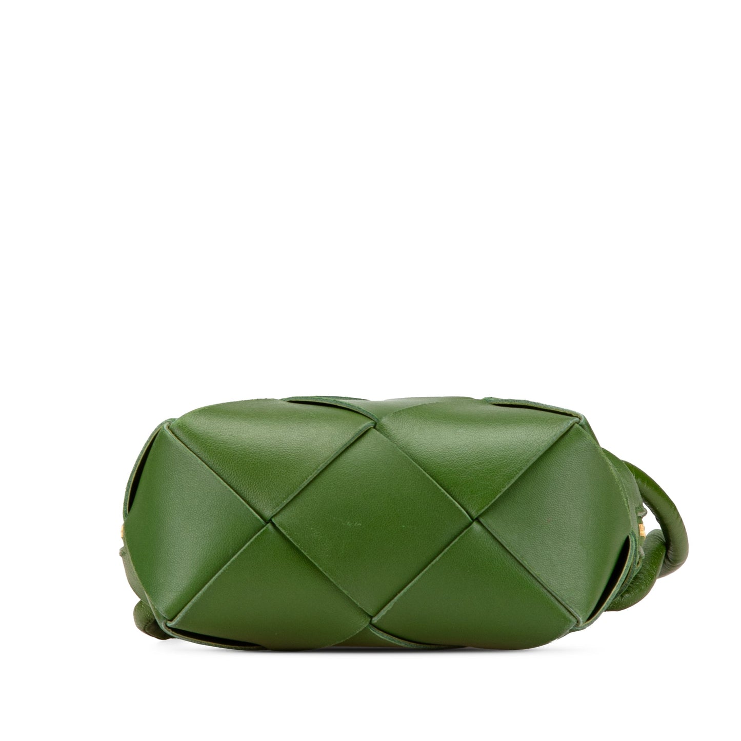Green Bottega Veneta Mini Lambskin Intreccio Cassette Camera Bag