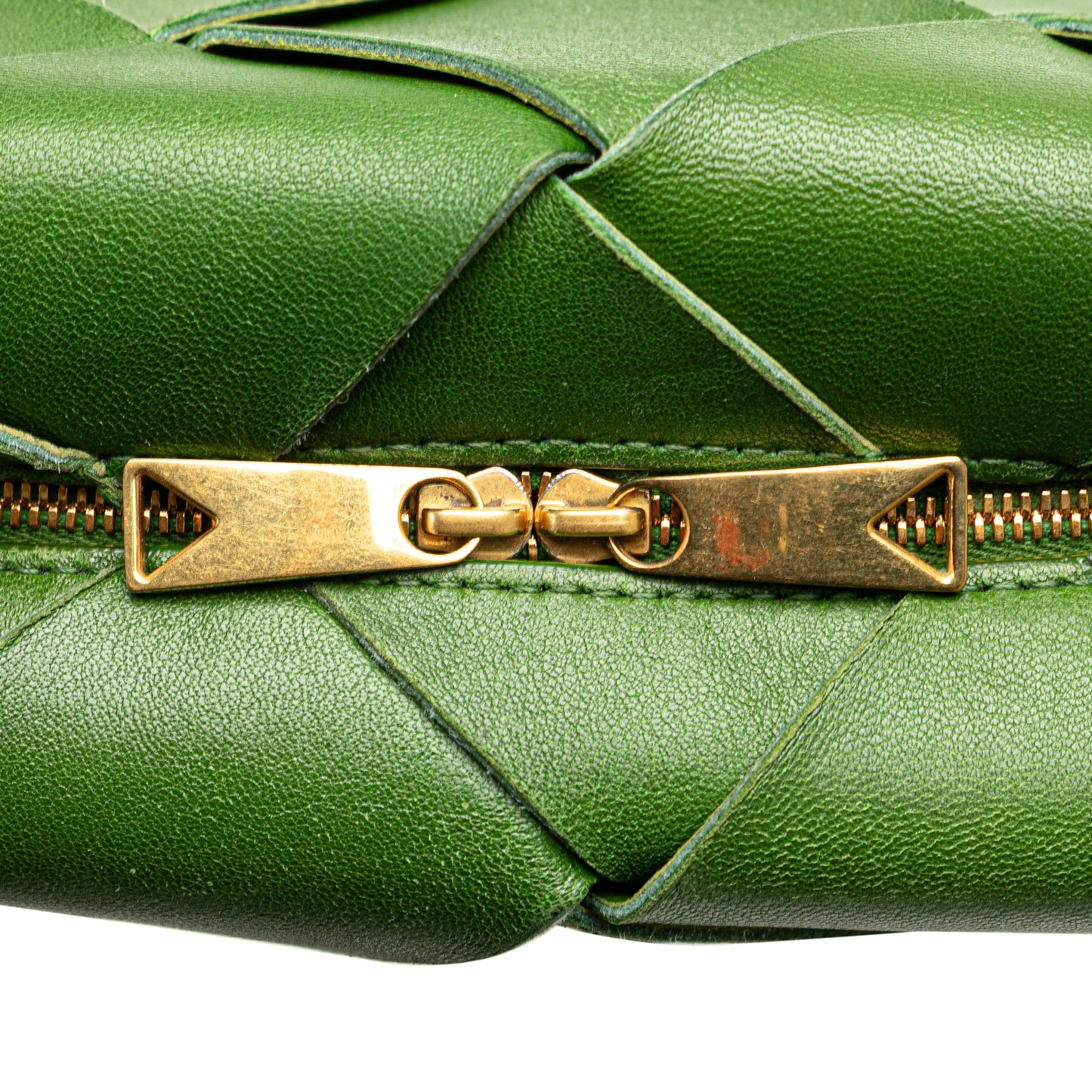 Green Bottega Veneta Mini Lambskin Intreccio Cassette Camera Bag