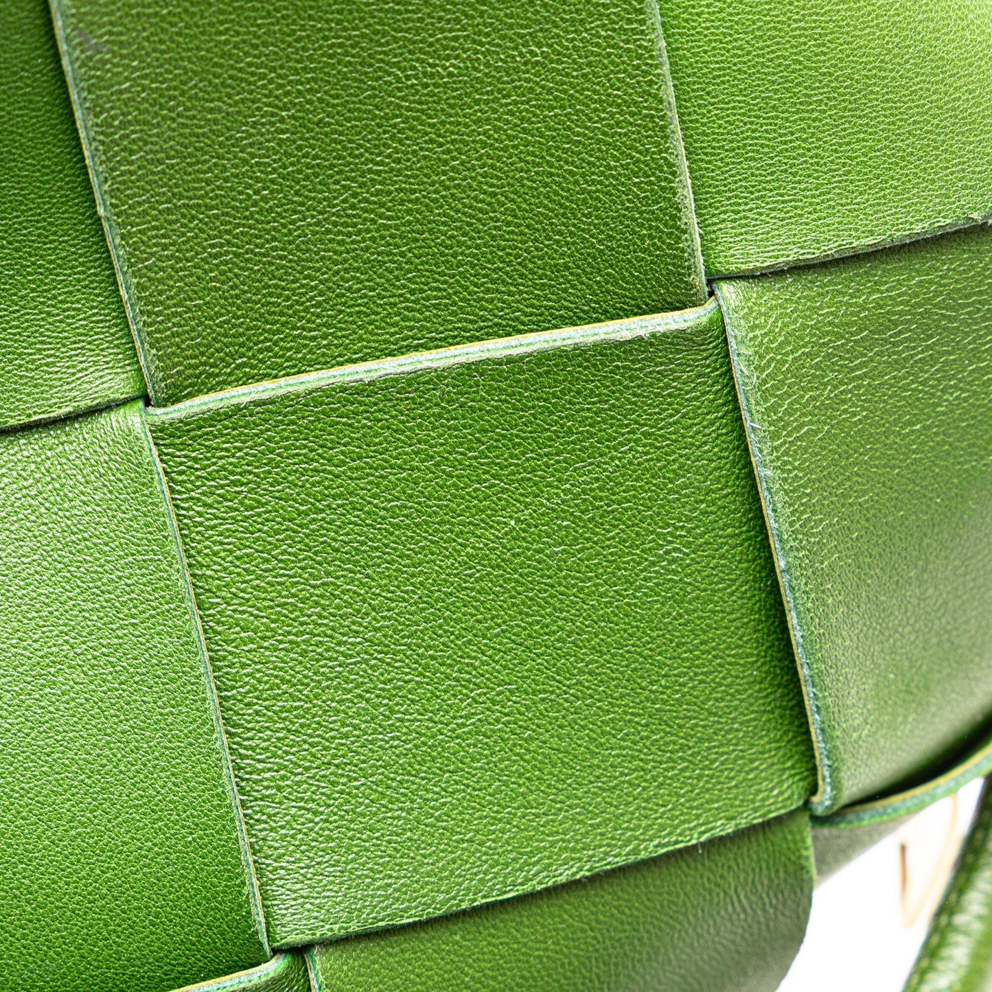 Green Bottega Veneta Mini Lambskin Intreccio Cassette Camera Bag