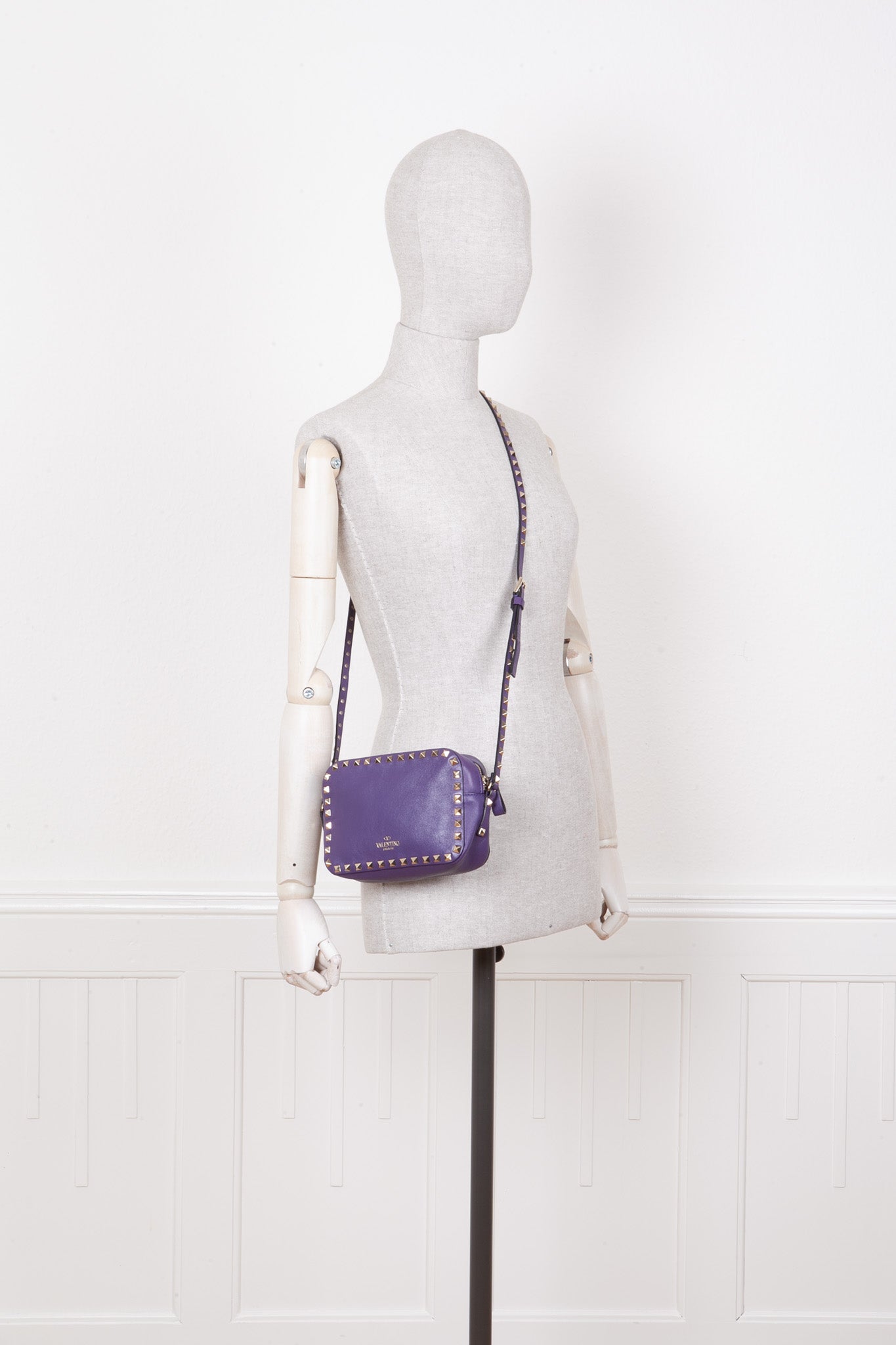 VALENTINO Rockstud Camera Bag Purple