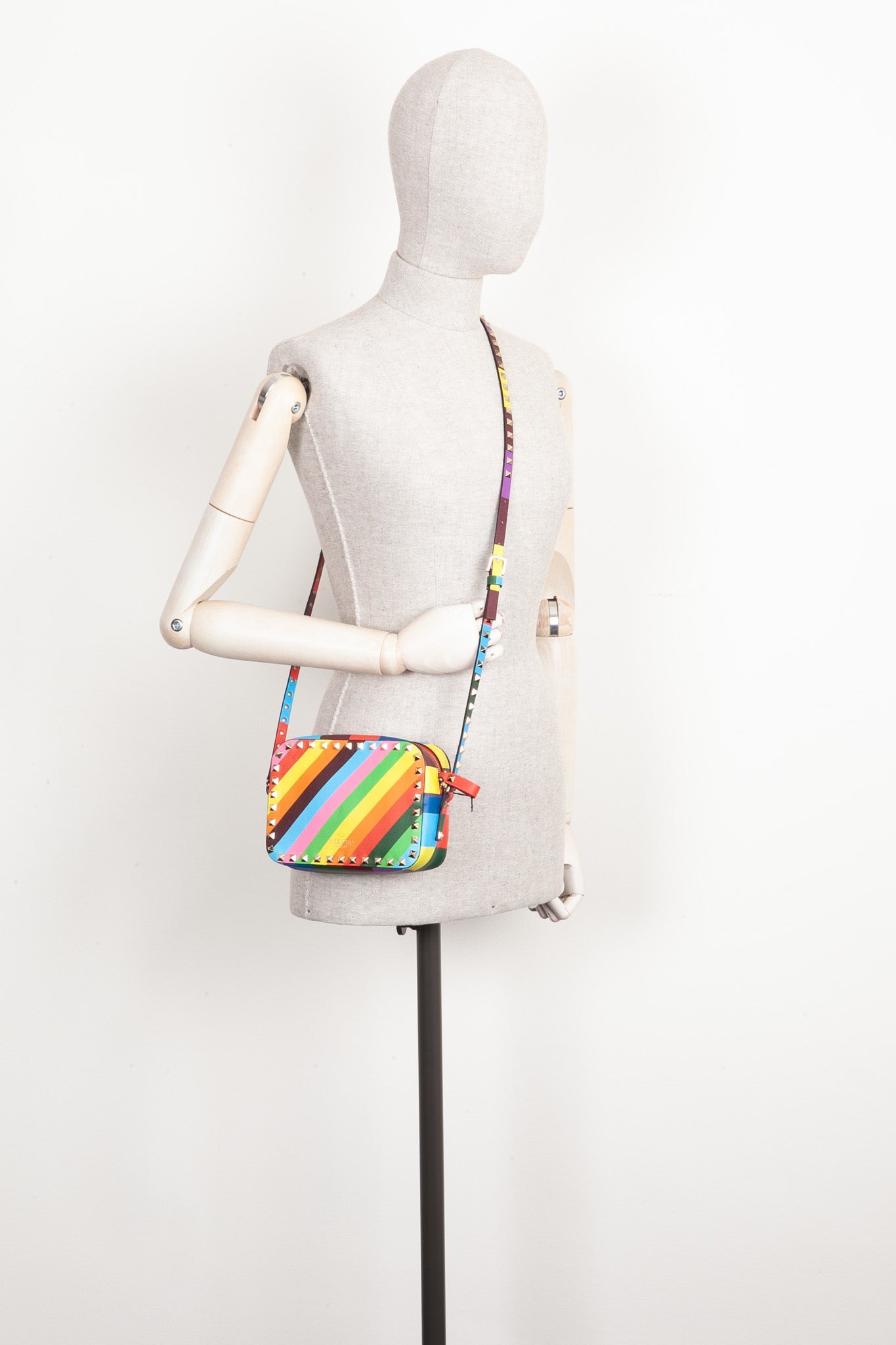 VALENTINO Rockstud 1973 Camera Bag Rainbow