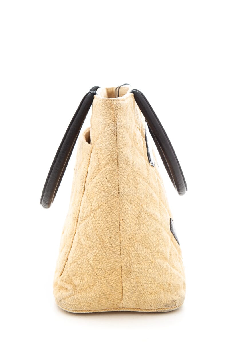 Chanel Vintage 1991 Beige Cloth Cambon Tote