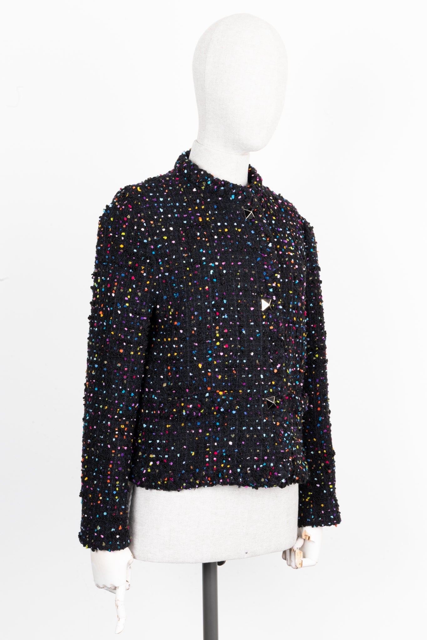 Valentino Tweed Jacket Black Multicolor