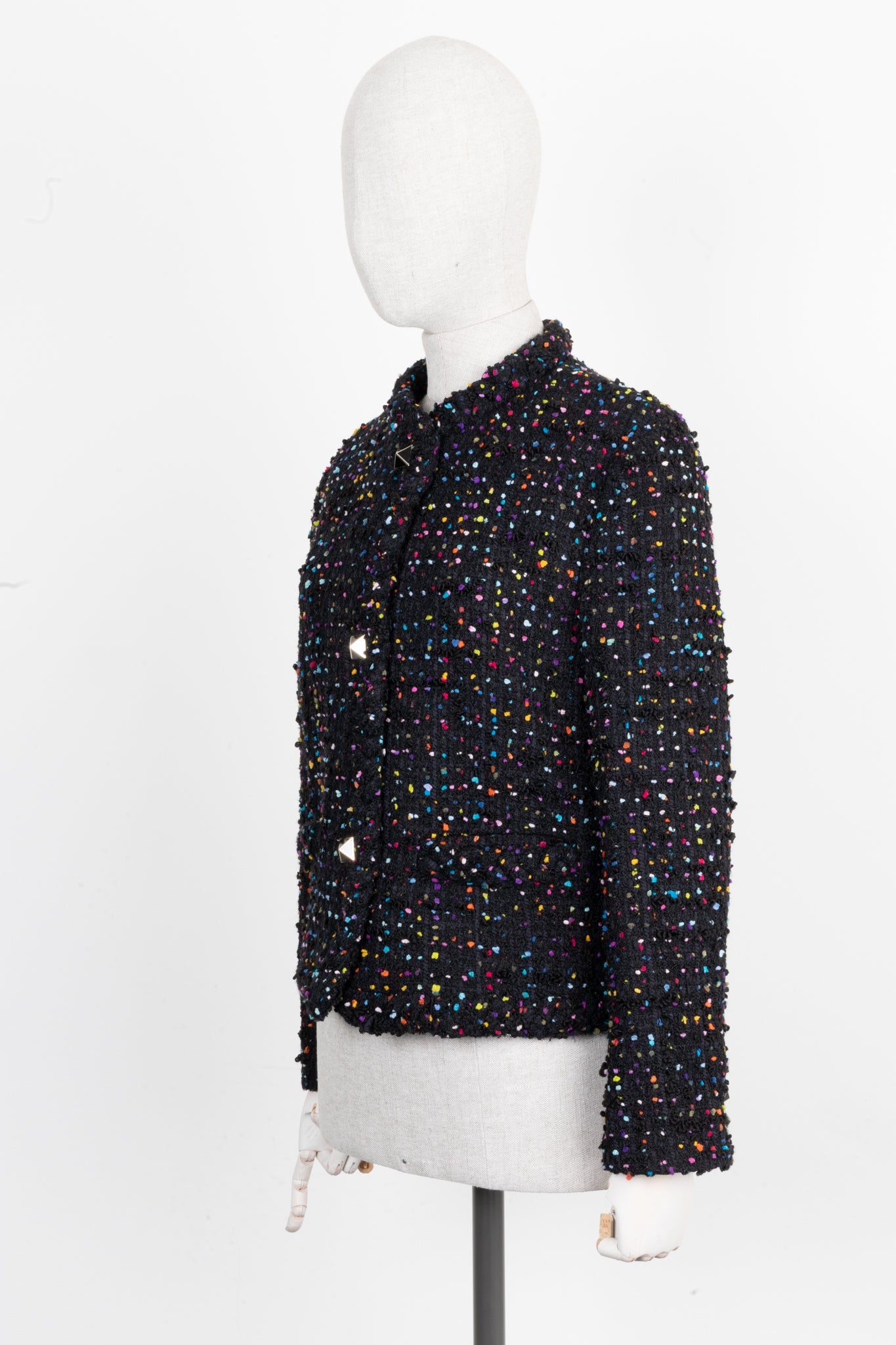 Valentino Tweed Jacket Black Multicolor