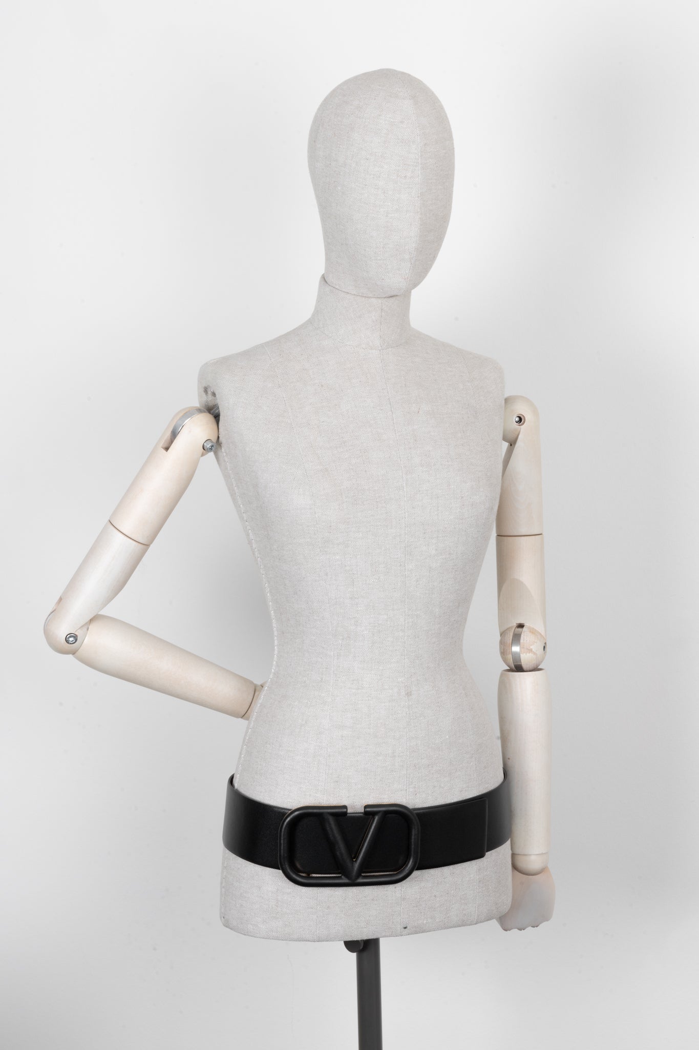 VALENTINO V Logo Belt Full Black