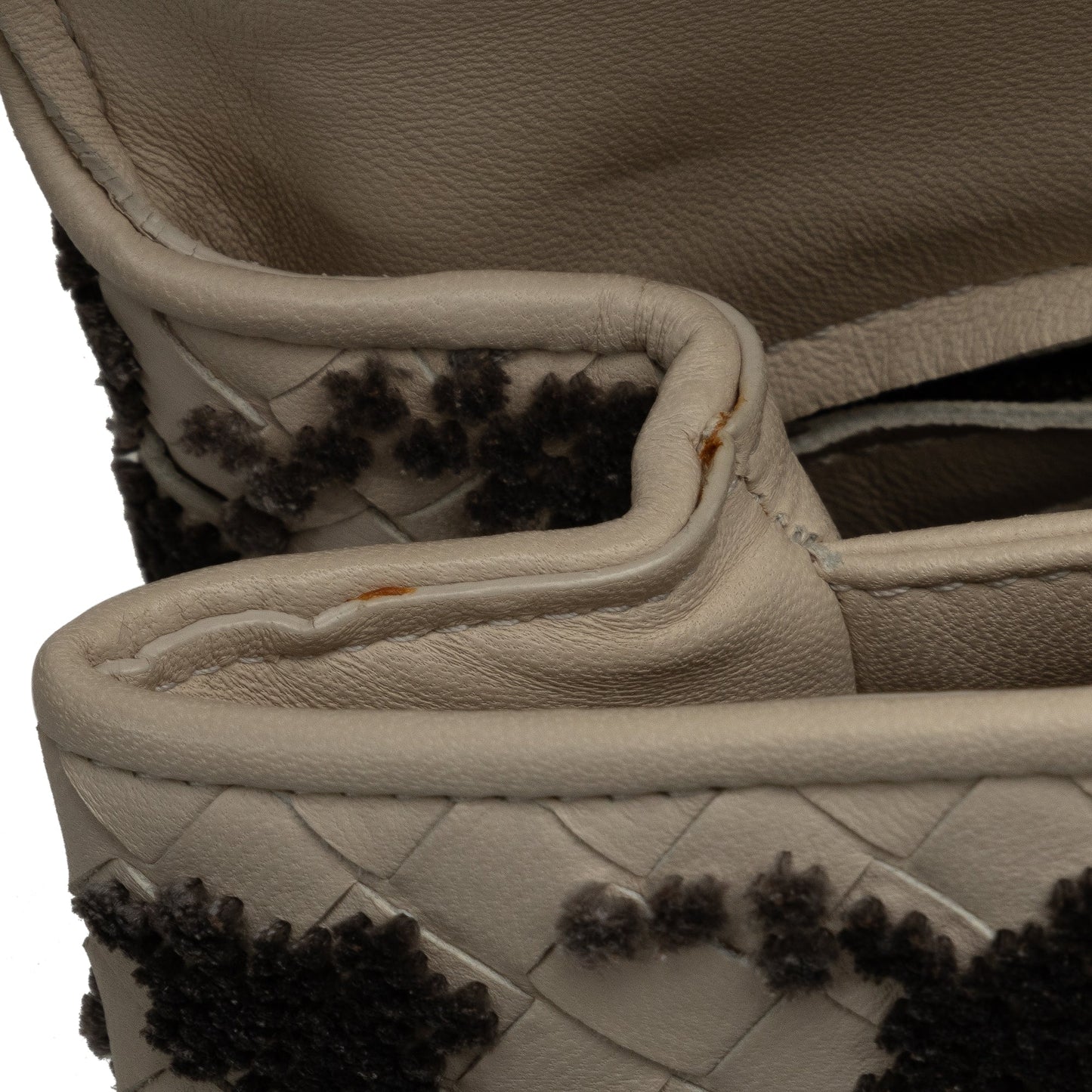 White Bottega Veneta Small Intrecciato Mist Olympia Shoulder Bag