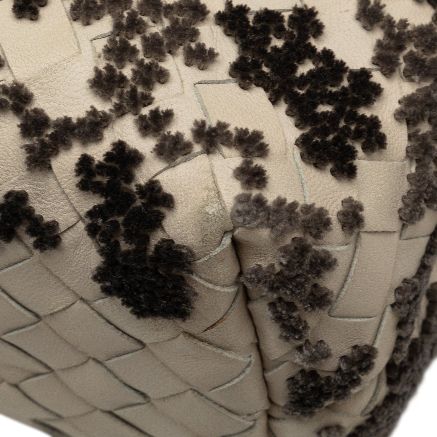 White Bottega Veneta Small Intrecciato Mist Olympia Shoulder Bag