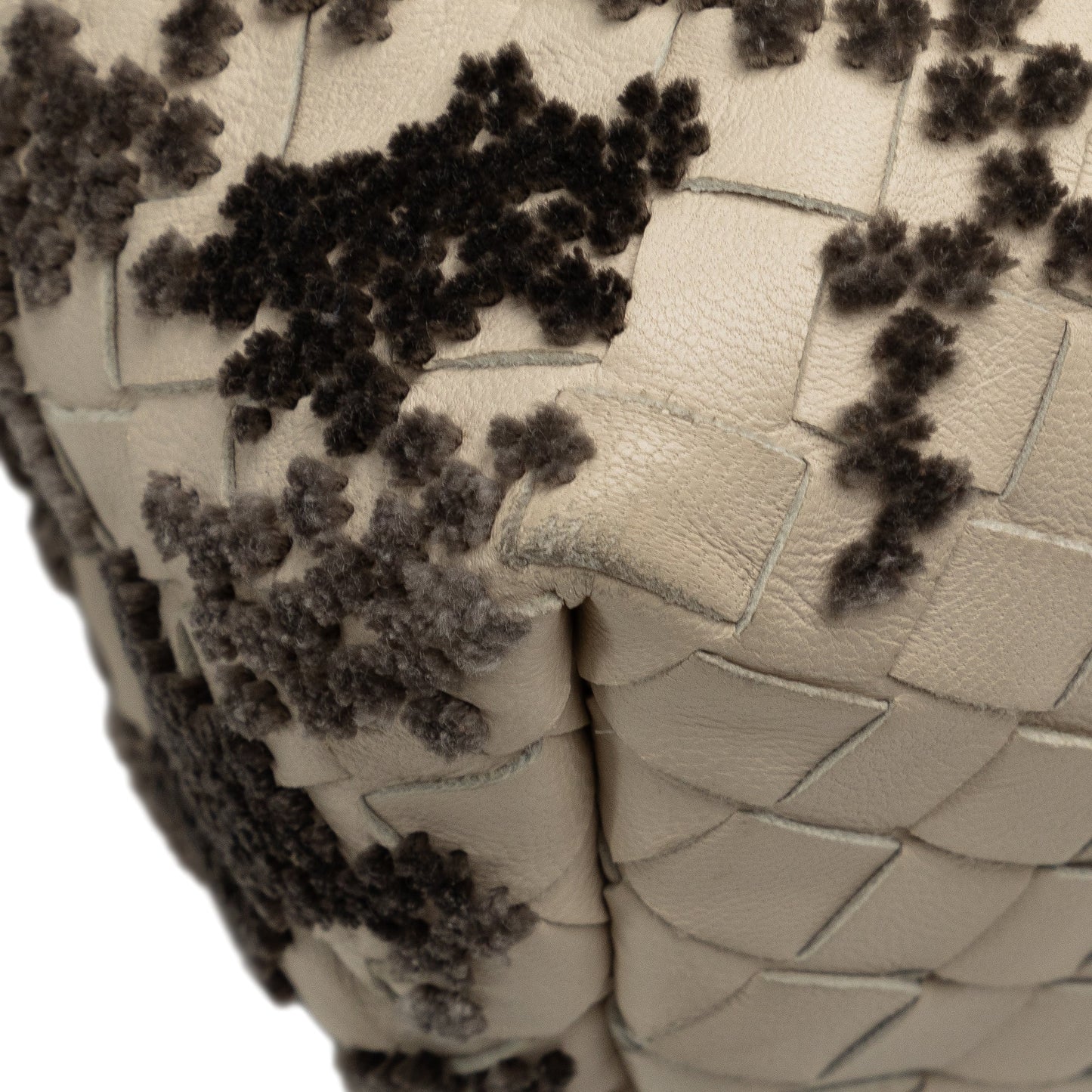 White Bottega Veneta Small Intrecciato Mist Olympia Shoulder Bag