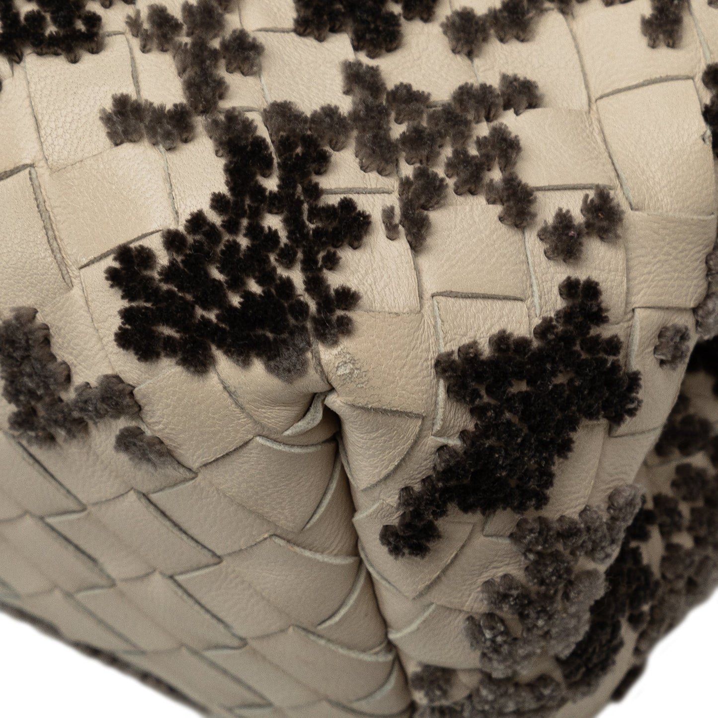 White Bottega Veneta Small Intrecciato Mist Olympia Shoulder Bag