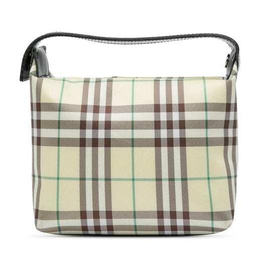 Beige Burberry Mini House Check Coated Canvas Handbag