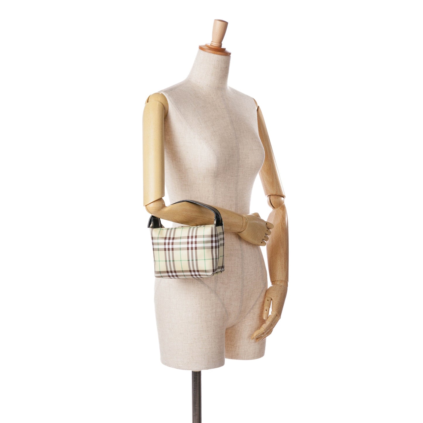 Beige Burberry Mini House Check Coated Canvas Handbag