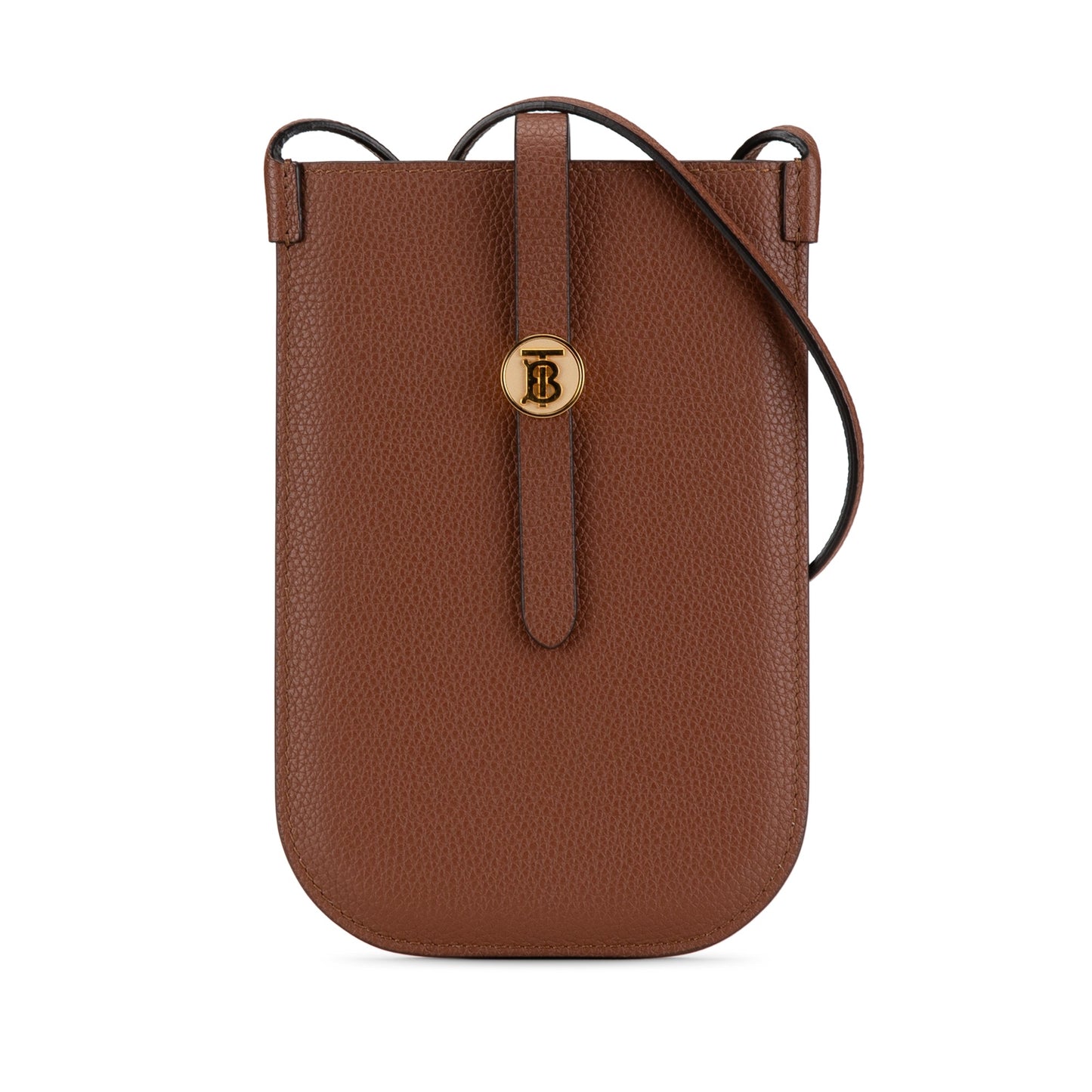 Brown Burberry Leather Anne Phone Case With Strap Crossbody Bag