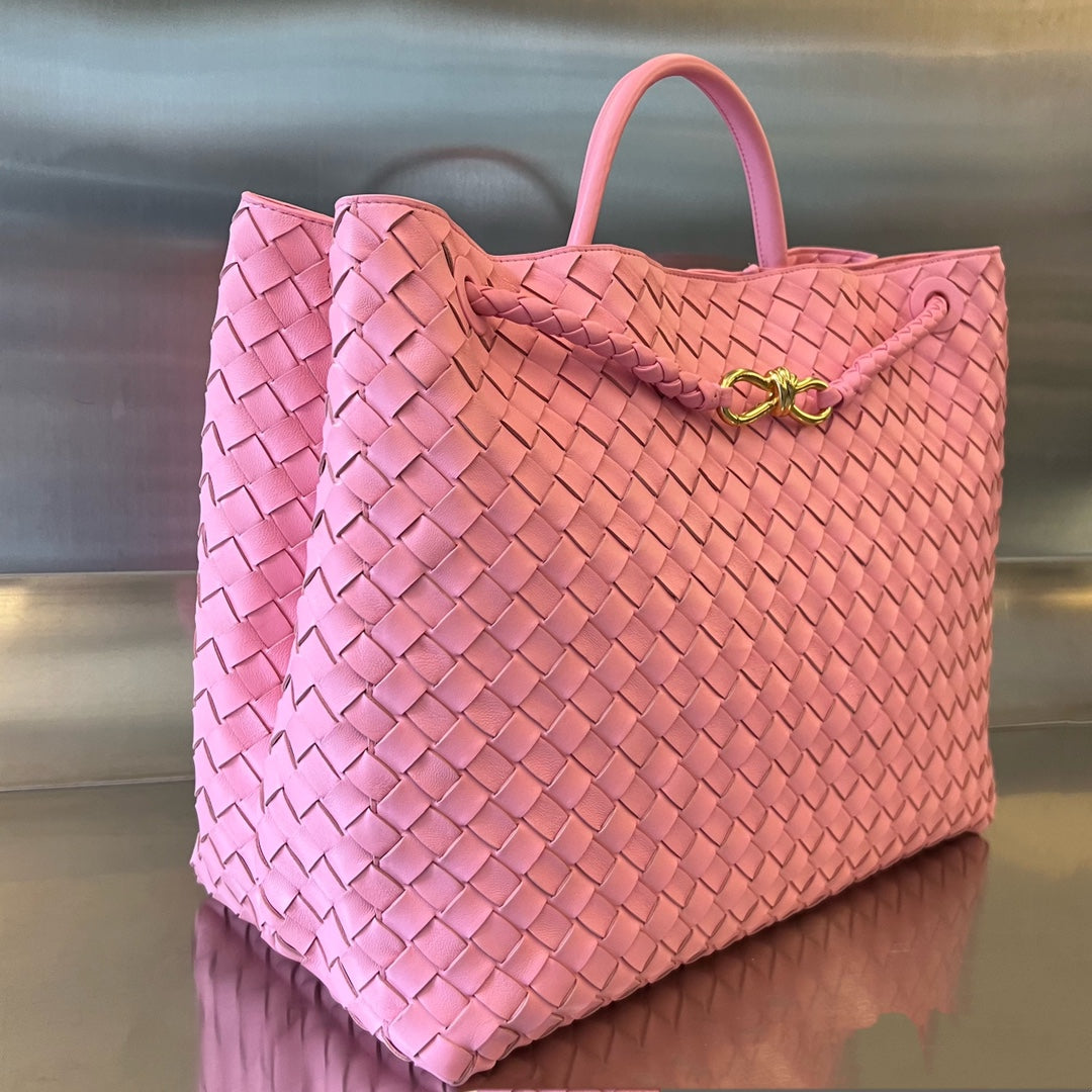 Bottega Veneta BV LARGE ANDIAMO 45CM PINK LAMBSKIN