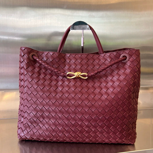 Bottega Veneta BV LARGE ANDIAMO 45CM DARK RED LAMBSKIN