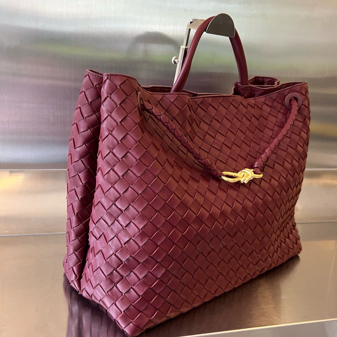 Bottega Veneta BV LARGE ANDIAMO 45CM DARK RED LAMBSKIN