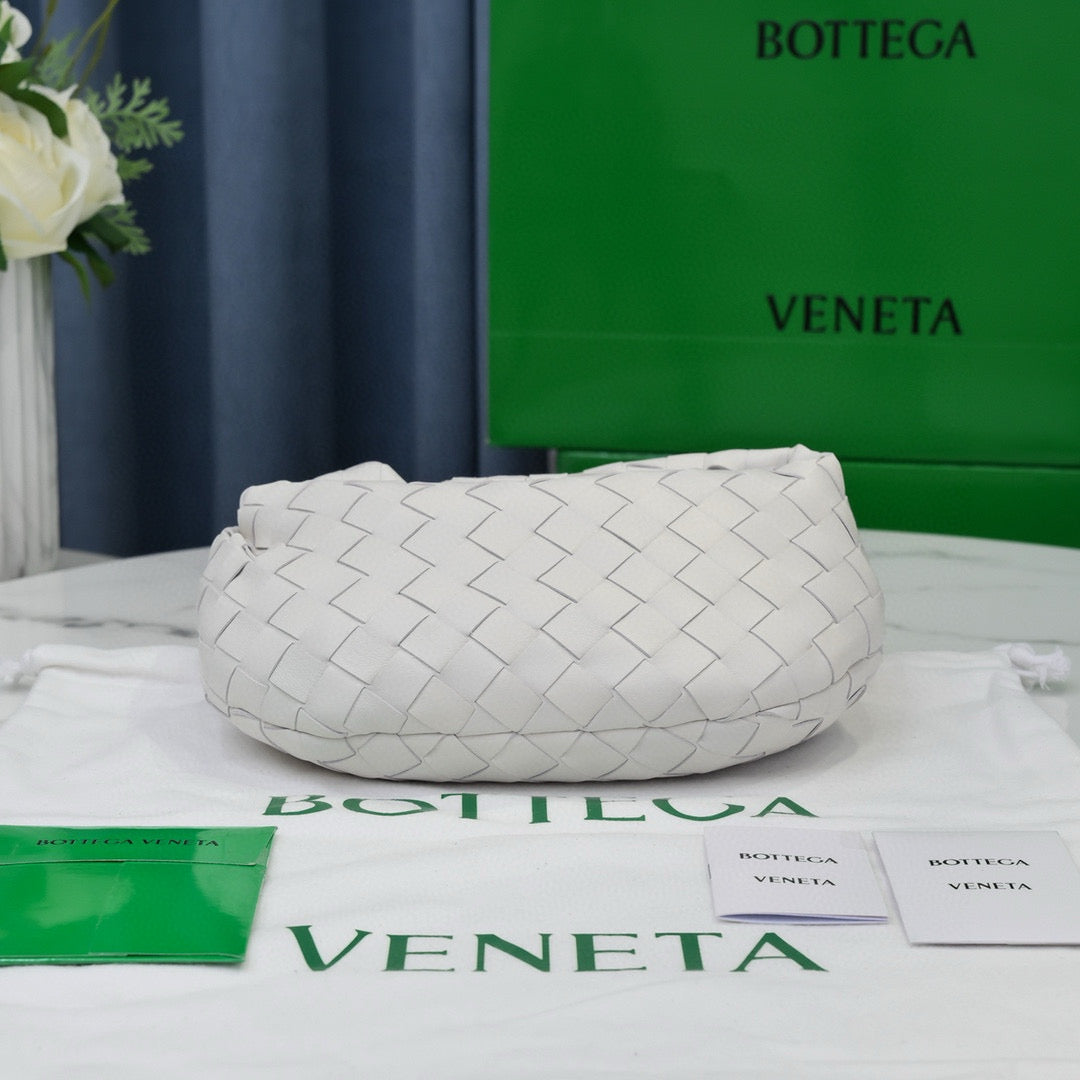 Bottega Veneta BV 24 Mini Jodie 28 White Lambskin Gold Hardware