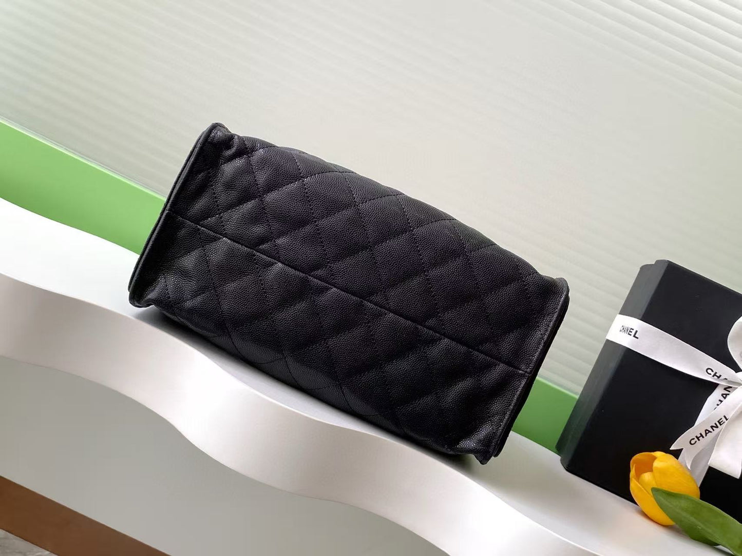 CHANEL 25C Hobo Bag 30cm Black Grained Calfskin