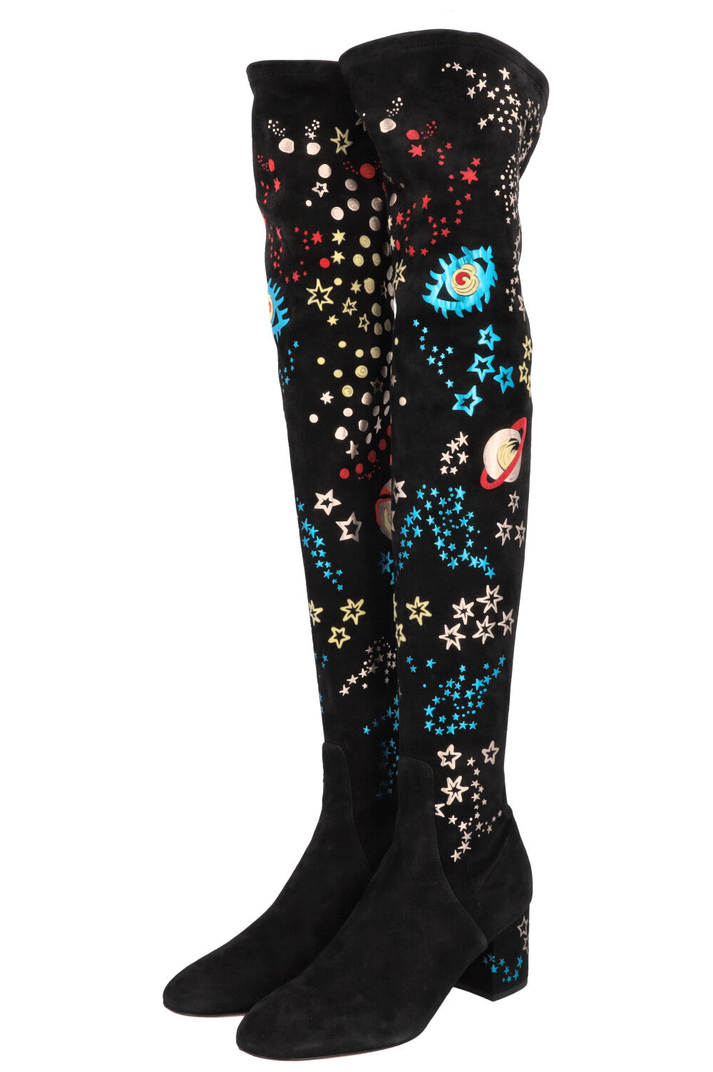 VALENTINO Astro Couture Overknee Boots Black