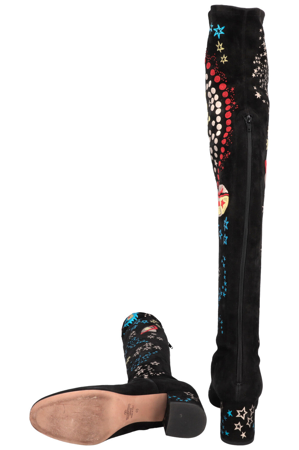 VALENTINO Astro Couture Overknee Boots Black