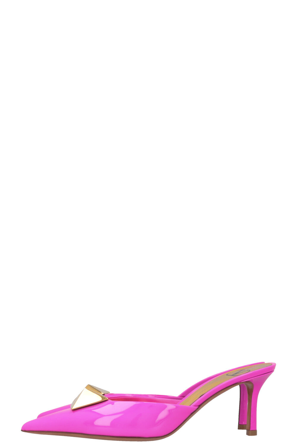 VALENTINO One Stud Mules Hot Pink Patent