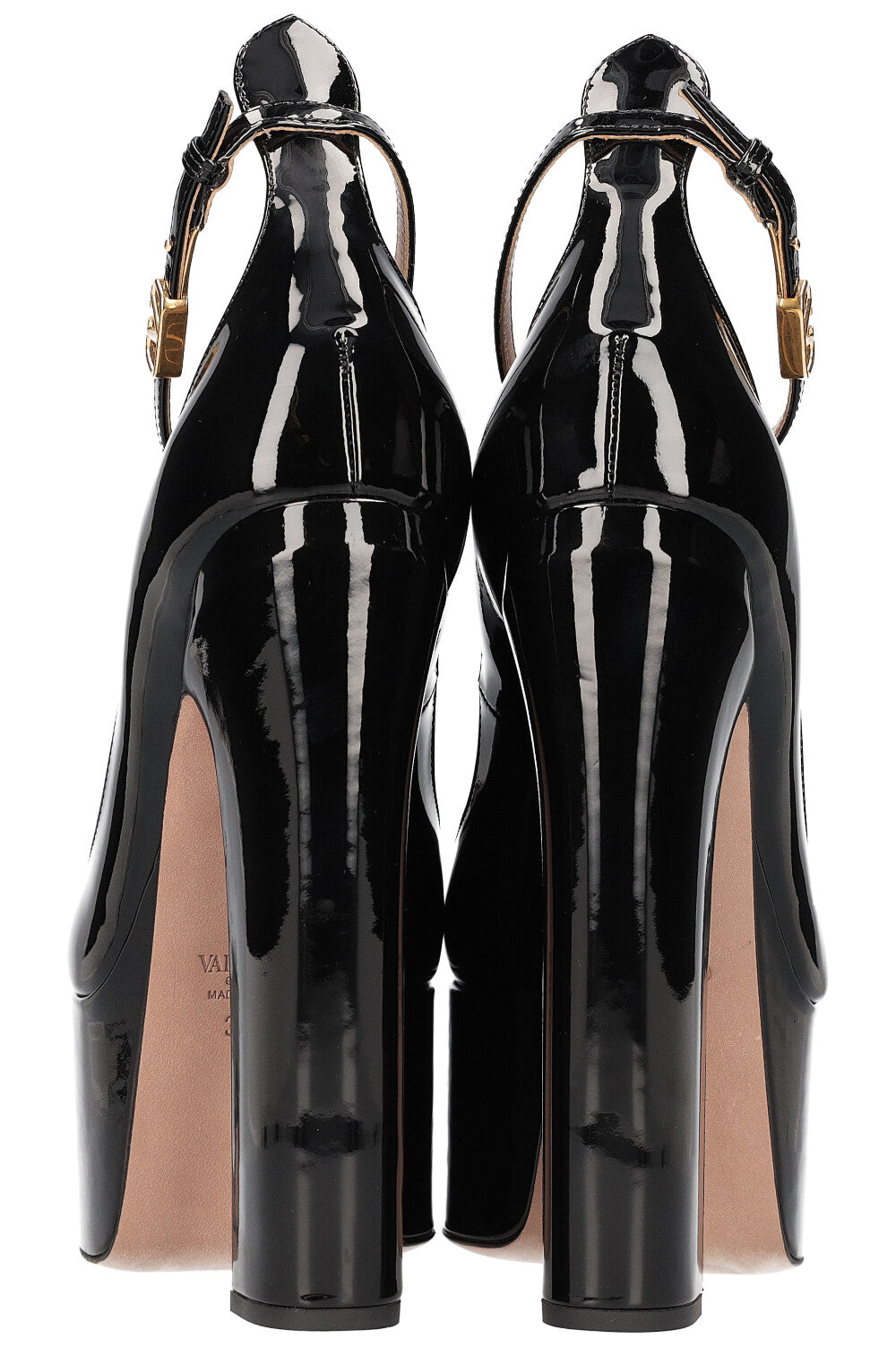 VALENTINO Tan-Go Platform Heels Patent Leather Black