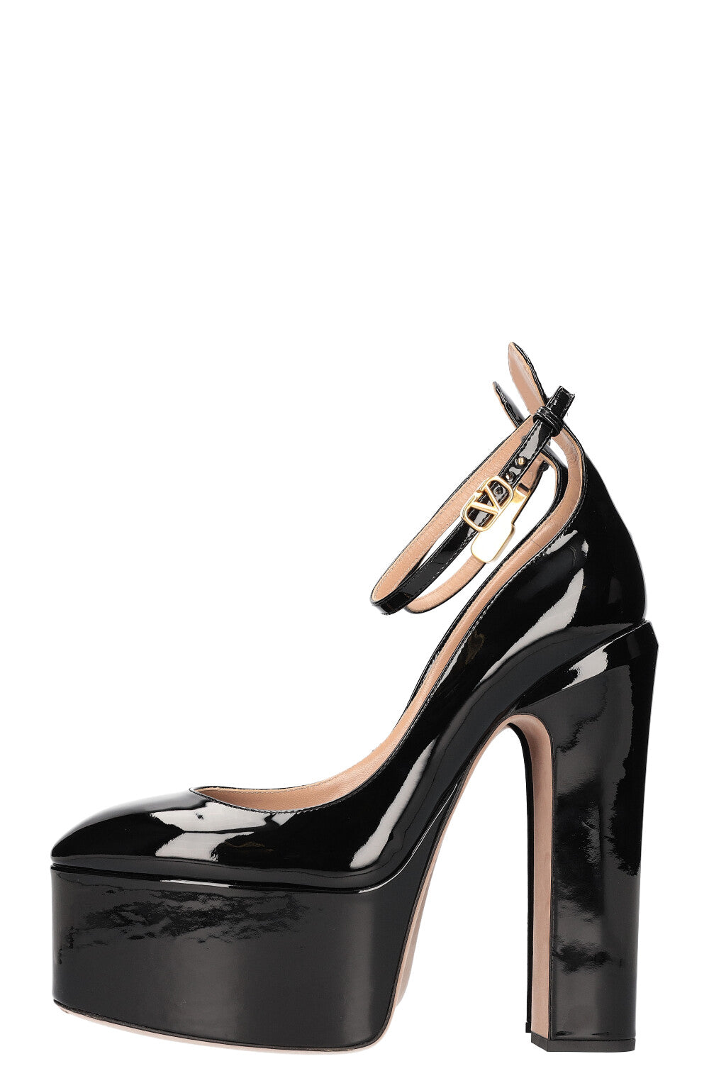 VALENTINO Tan-Go Platform Heels Patent Leather Black