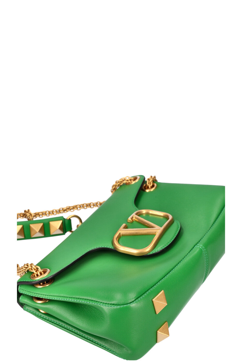 VALENTINO Stud Sign Shoulder Bag Green