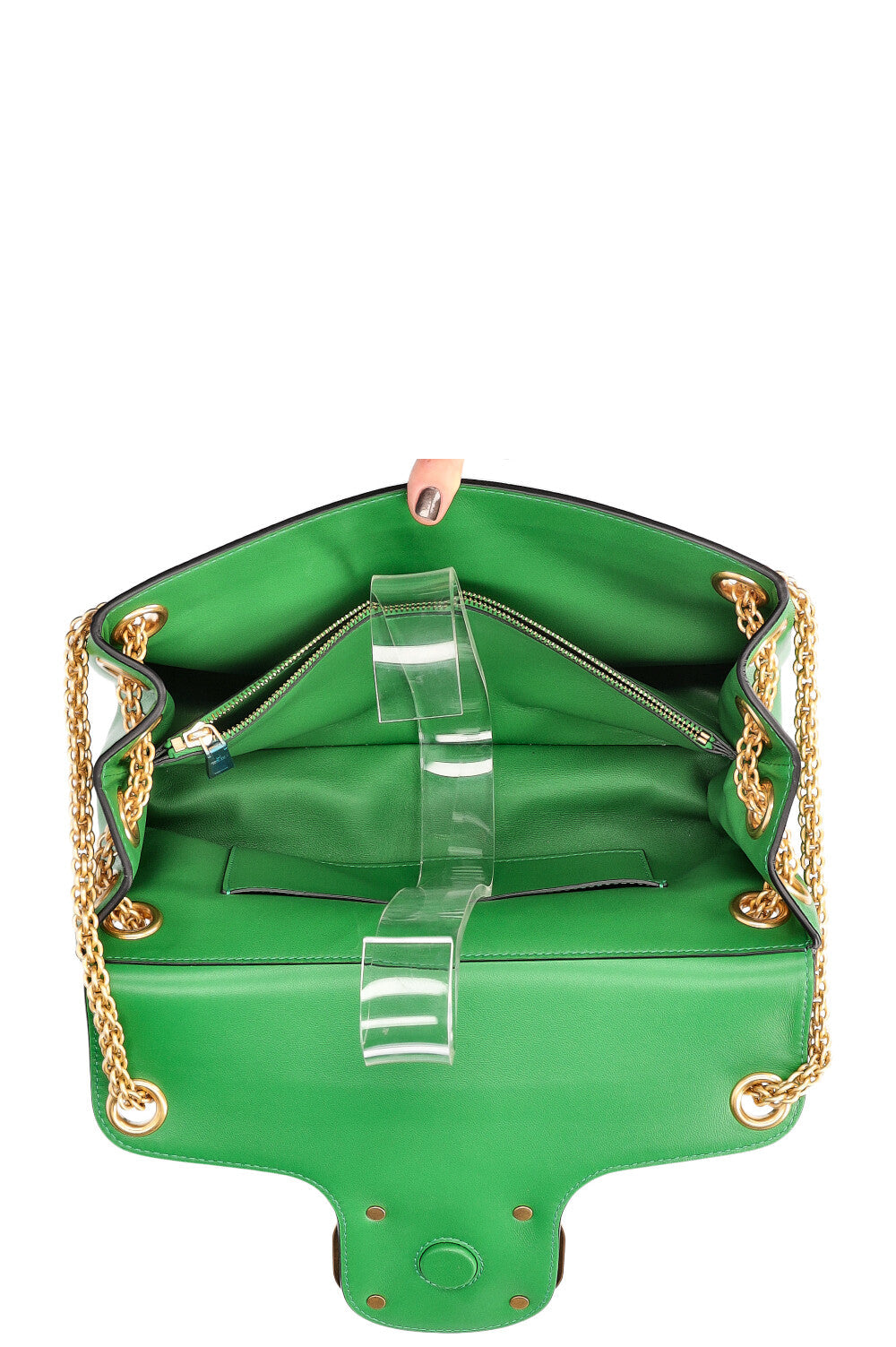 VALENTINO Stud Sign Shoulder Bag Green