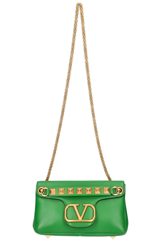 VALENTINO Stud Sign Shoulder Bag Green
