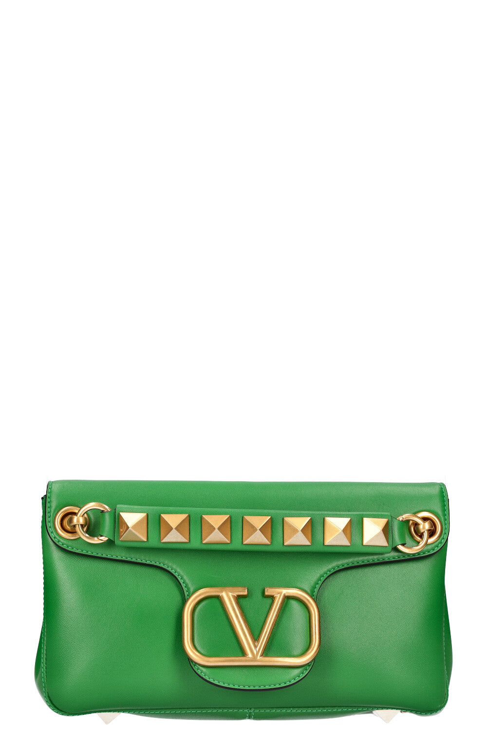 VALENTINO Stud Sign Shoulder Bag Green
