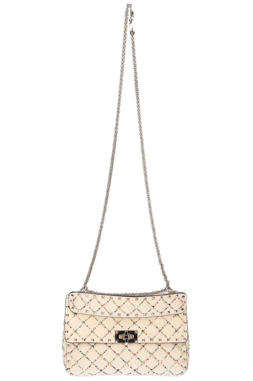 VALENTINO Rockstud Spike Bag Beads Ivory