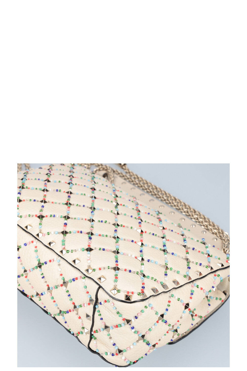 VALENTINO Rockstud Spike Bag Beads Ivory