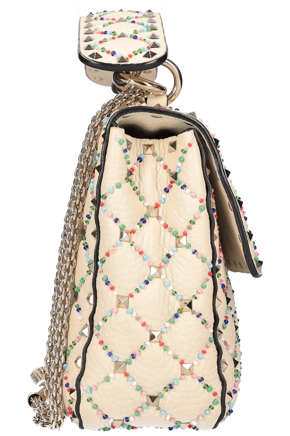 VALENTINO Rockstud Spike Bag Beads Ivory
