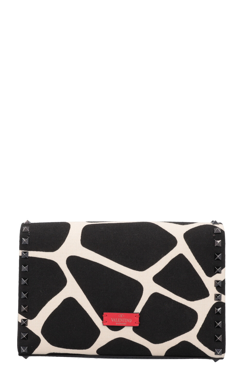 VALENTINO Small Rockstud Bag Canvas Black White