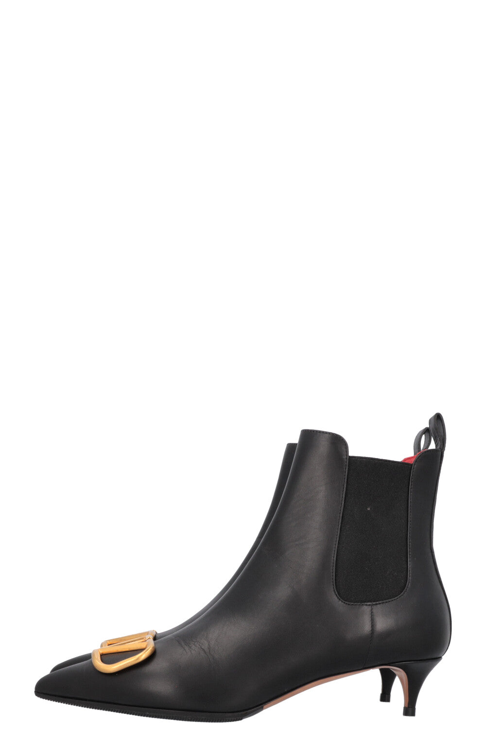 VALENTINO V Logo Boots Leather Black Gold