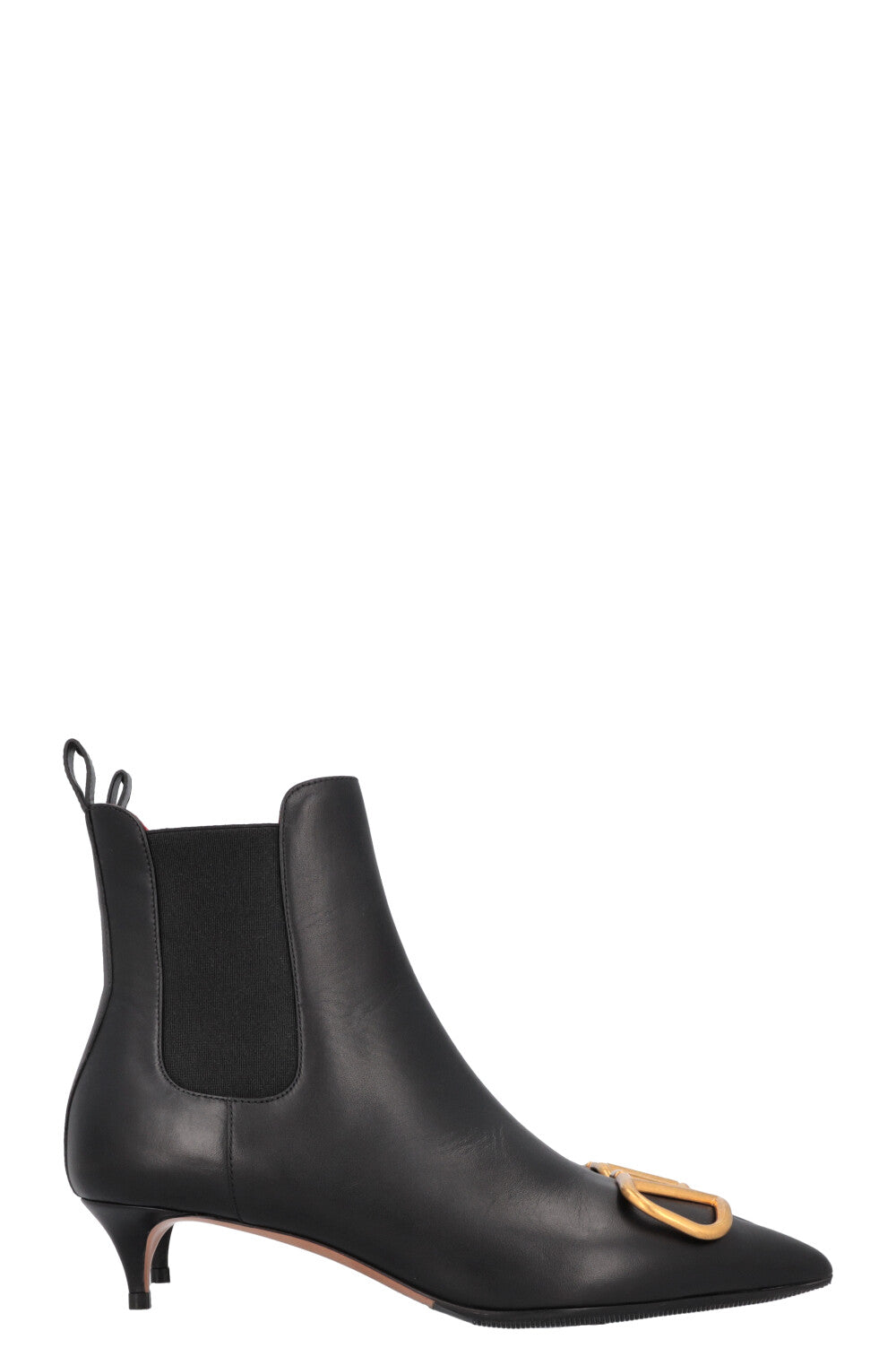 VALENTINO V Logo Boots Leather Black Gold