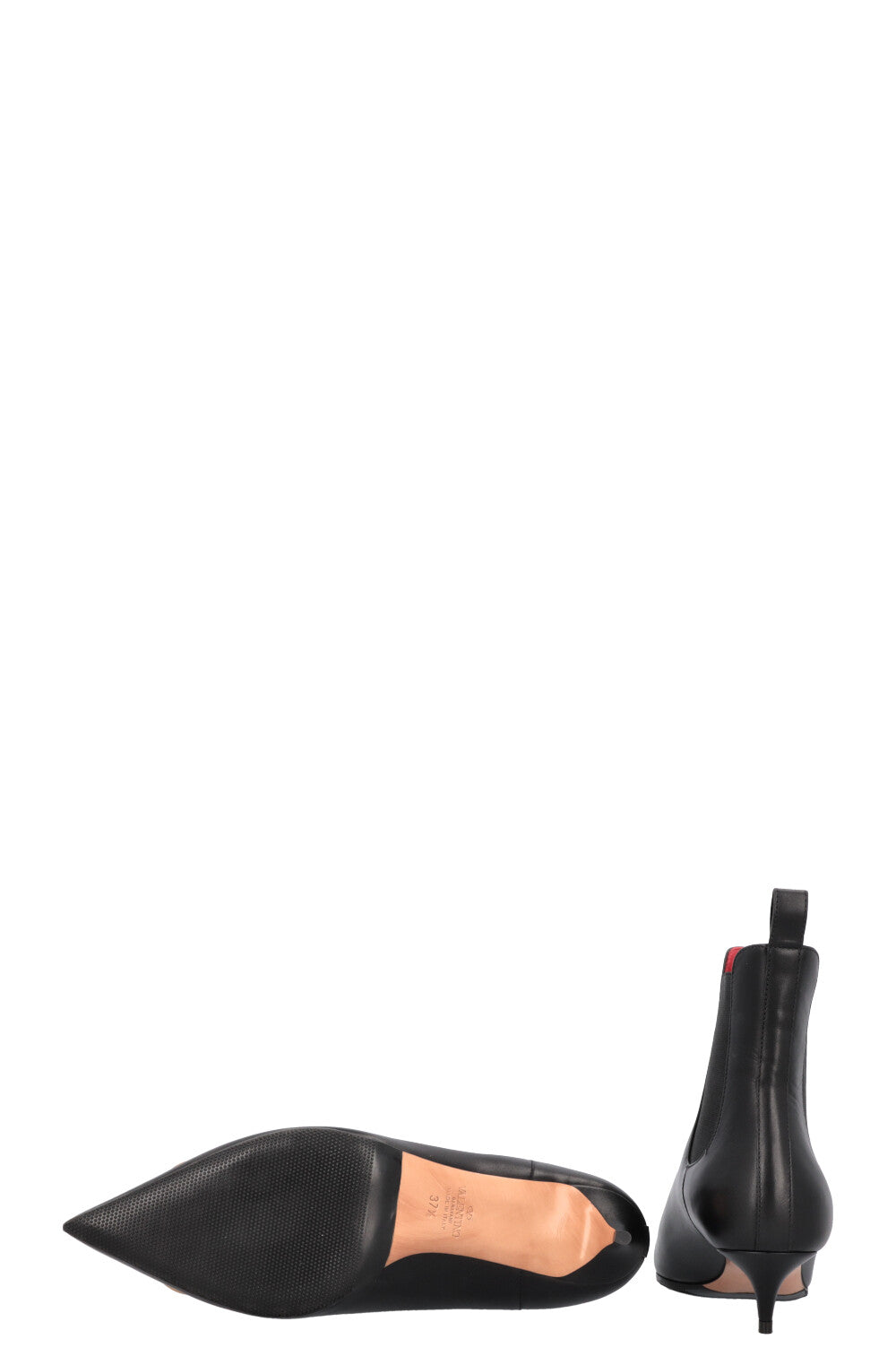 VALENTINO V Logo Boots Leather Black Gold