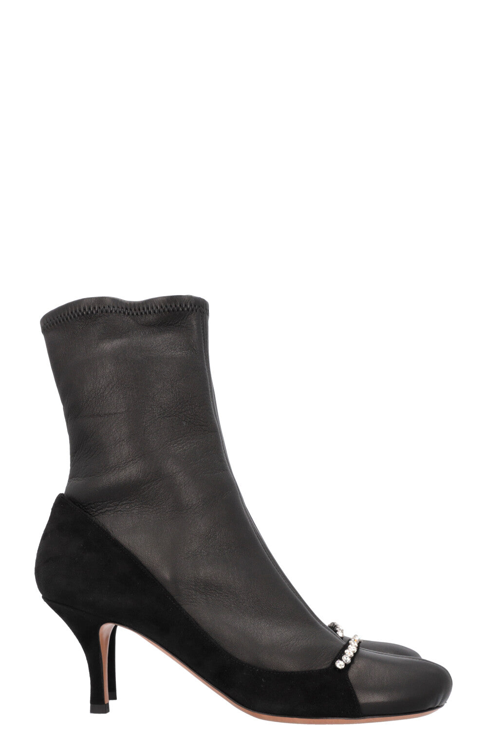 VALENTINO Crystal Details Boots Leather Black