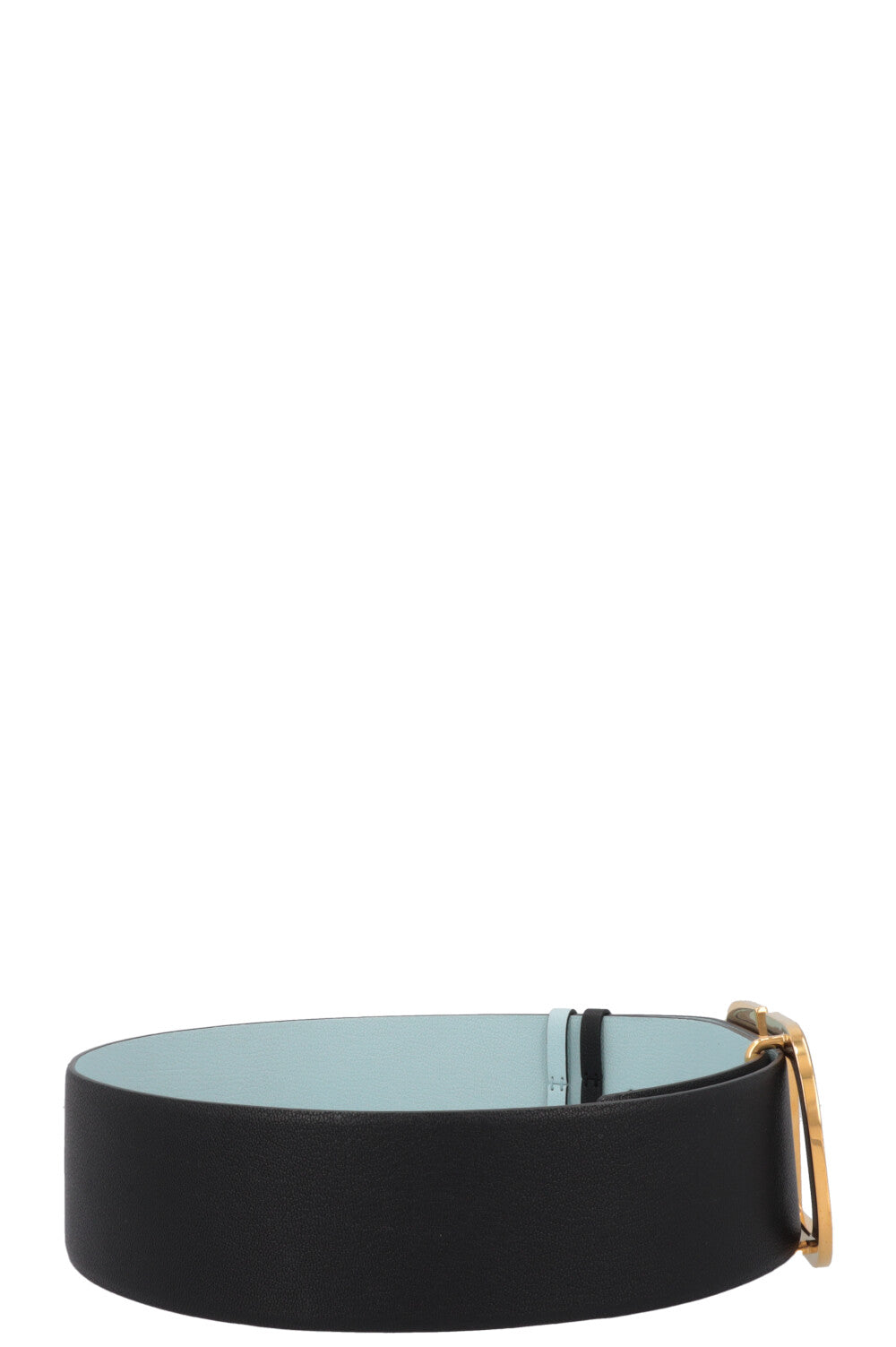 VALENTINO V Logo Reversible Waist Belt Leather Black