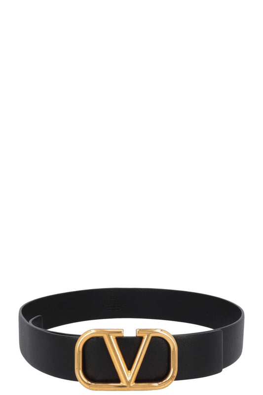 VALENTINO V Logo Belt 40mm Leather Black