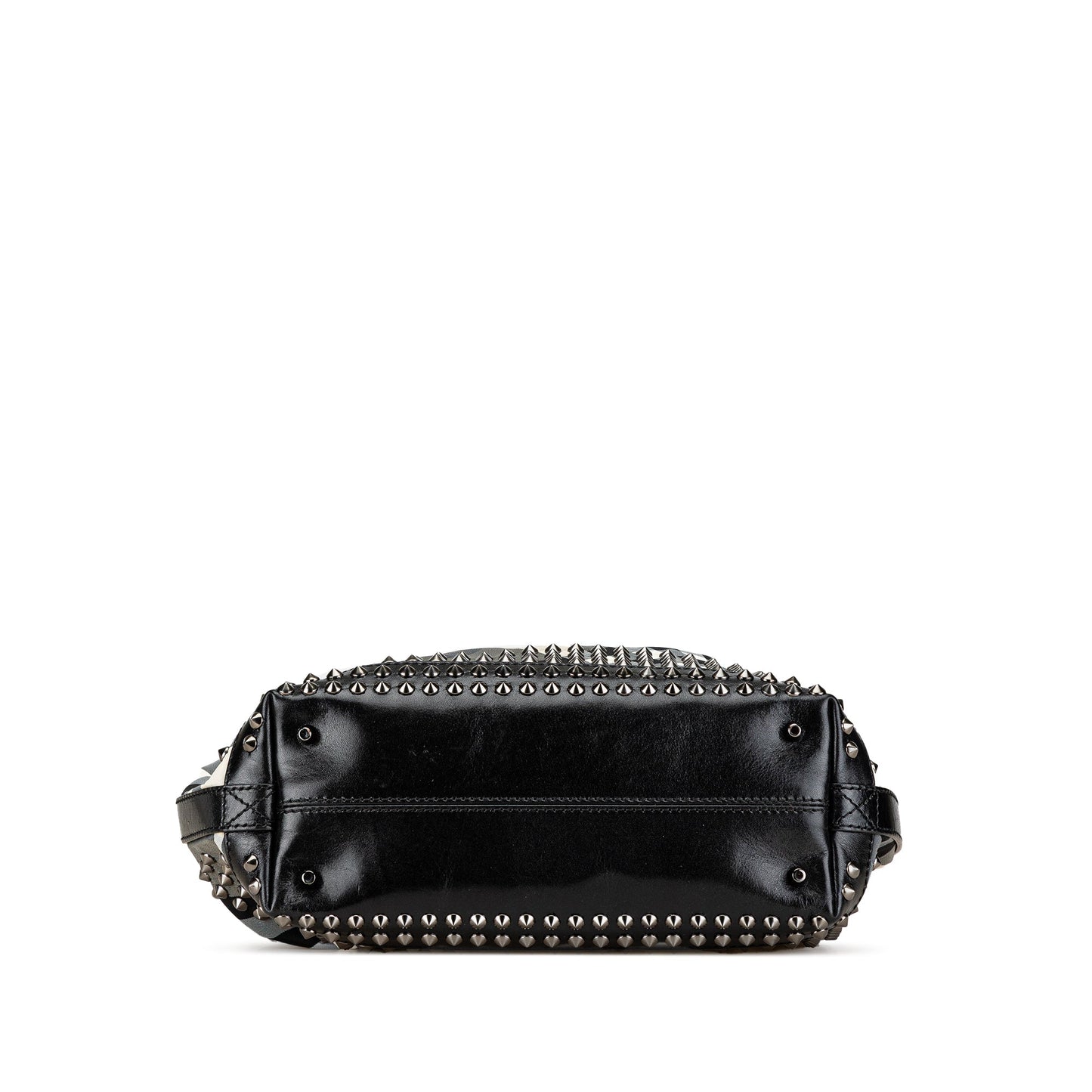 Gray Burberry Studded Beat Check Nylon Tote