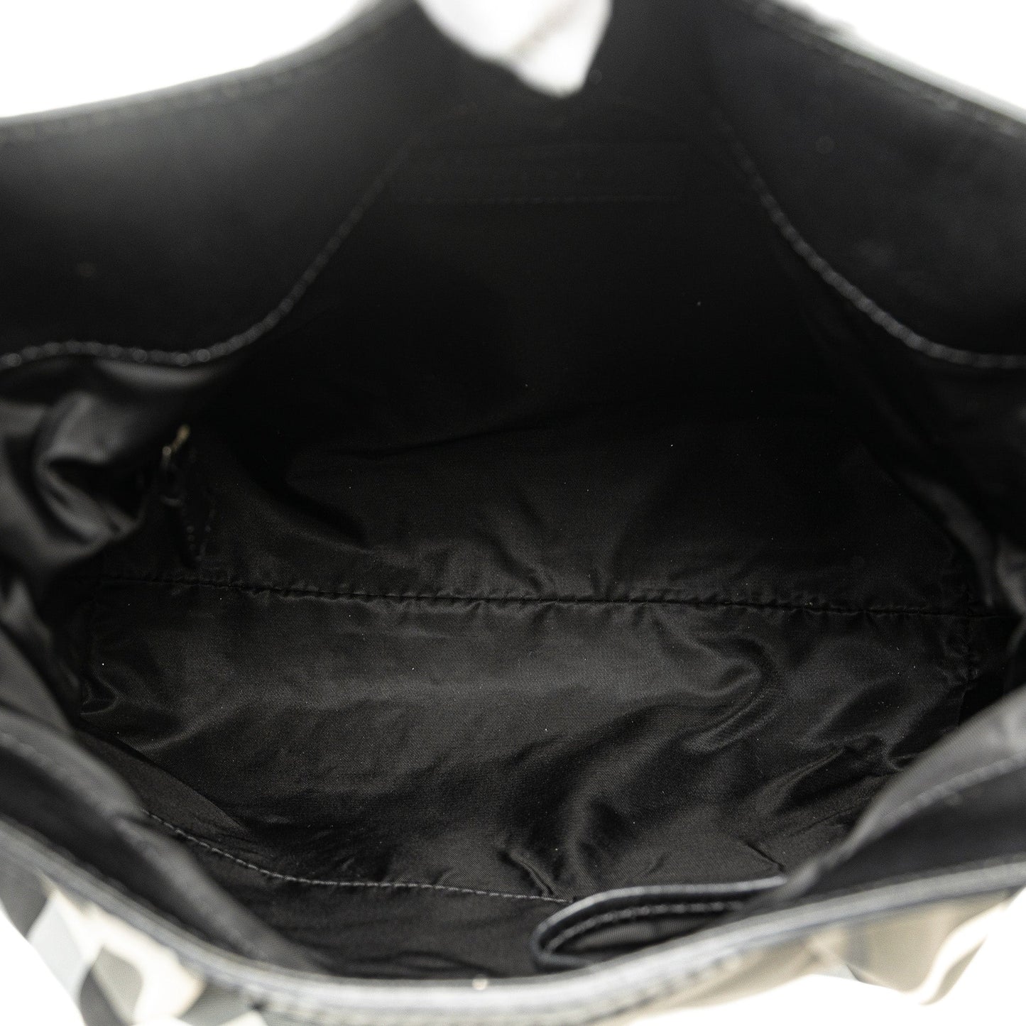 Gray Burberry Studded Beat Check Nylon Tote